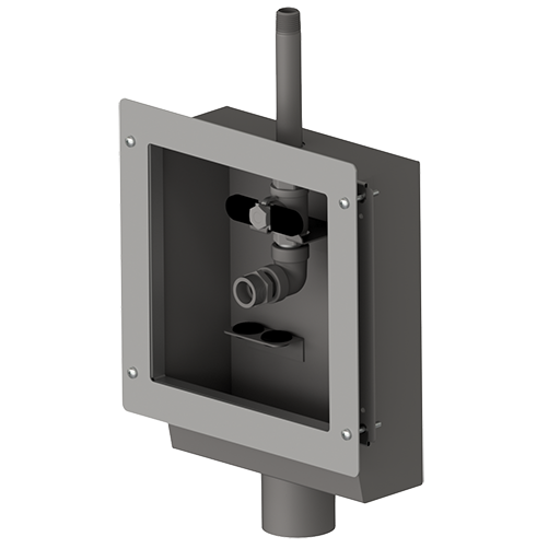 A660-316 - Dialysis Boxes - Single Stainless Steel Valve, No Door. 