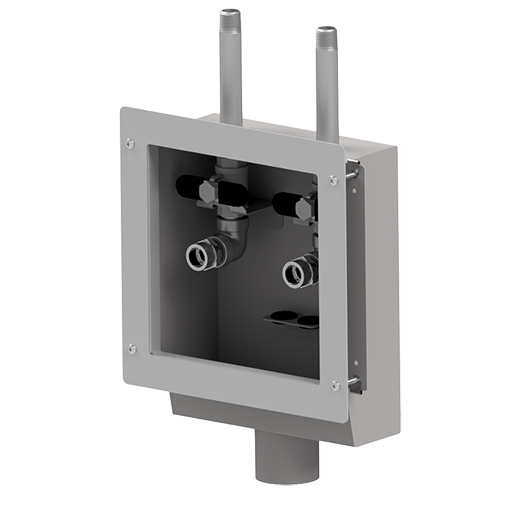 A661-316 - Dialysis Boxes - Double Stainless Steel Valve, No Door.