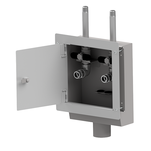 A663-316 - Dialysis Boxes - Double Stainless Steel Valve, With Door.